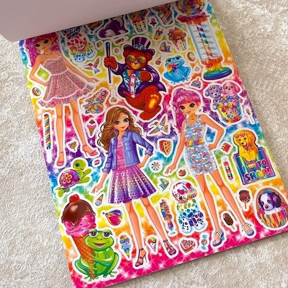 Brand New Lisa Frank Sticker Pad w/ Play Scenes & Zip-It Geometric Pencil Pouch